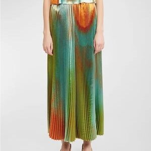 Ulla Johnson Giada Pleated Ombré Midi Skirt Desert Topaz size 2